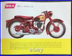 BSA MOTORCYCLE RANGE USA Sales Brochure For 1956 #MCE821-10 East Coast Edition