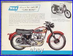 BSA MOTORCYCLE RANGE USA Sales Brochure For 1958 #MCE1034-20 East Coast Edition