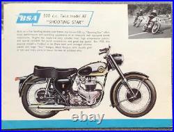 BSA MOTORCYCLE RANGE USA Sales Brochure For 1958 #MCE1034-20 East Coast Edition