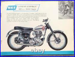 BSA MOTORCYCLE RANGE USA Sales Brochure For 1958 #MCE1034-20 East Coast Edition