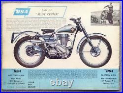 BSA MOTORCYCLE RANGE USA Sales Brochure For 1958 #MCE1034-20 East Coast Edition