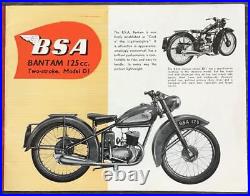 BSA Motorcycle RANGE Sales Brochure MAR 1951 #MC262-25 Overseas Edition BANTAM++