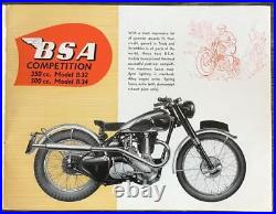 BSA Motorcycle RANGE Sales Brochure MAR 1951 #MC262-25 Overseas Edition BANTAM++