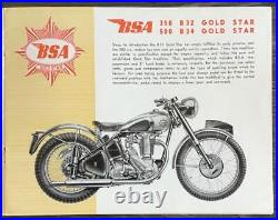 BSA Motorcycle RANGE Sales Brochure MAR 1951 #MC262-25 Overseas Edition BANTAM++