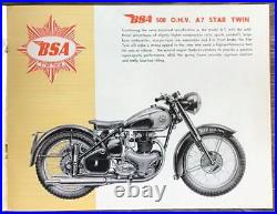 BSA Motorcycle RANGE Sales Brochure MAR 1951 #MC262-25 Overseas Edition BANTAM++