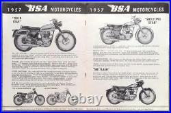 BSA Motorcycle RANGE USA Sales Brochure For 1957 ROAD ROCKET Golden Flash BANTAM