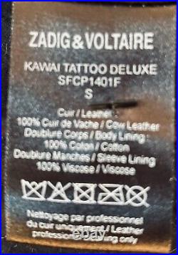 FLASH SALE Zadig Voltaire Kawai Tattoo Skeleton Floral Animal Leather Jacket