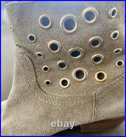 FLASH SALE Zadig Voltaire Tan Suede Gold Stud Rivet Accent Booties 38