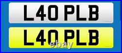 L40 PLB Private Number Plate Cherish Personal Registration Cheap Reg For Sale