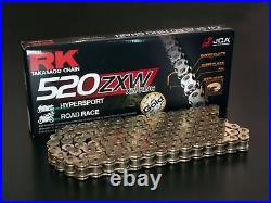 RK Motorcycle Drive Chain 520 ZXW 100L XWRING Gold GB520ZXW100CLF